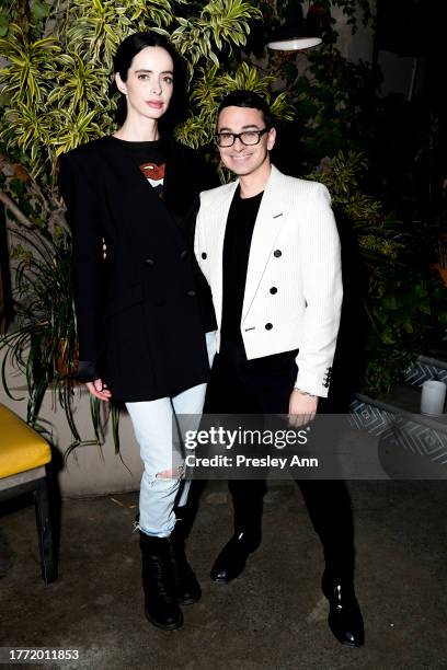 Krysten Ritter and Christian Siriano attend Christian Siriano's 15 Year Anniversary Celebration at Nic's On Beverly on November 02, 2023 in Los...