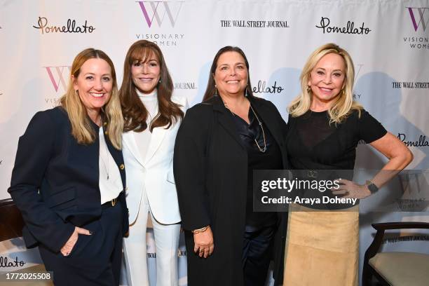Nadine Watt, Dr. Katie Rodan, Nathalie Diamantis and Julie Wainwright attend the Visionary Women presents Female Founders Salon at Brentwood Country...