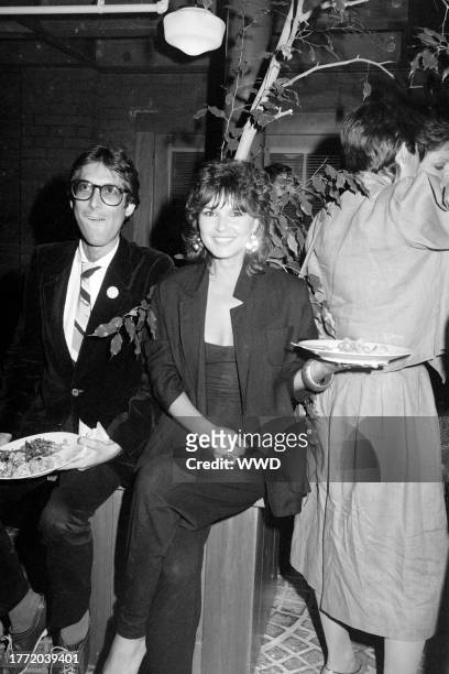 Stephen Bishop and Maria Richwine attend a party in Los Angeles, California, on July 13, 1982.