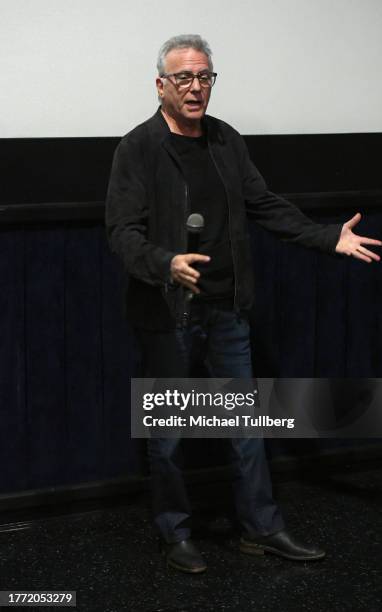 Actor Paul Reiser speaks during a Q&A at the premiere of "The Problem With People" during the 2023 speak duringwntown Los Angeles Film Festival at...