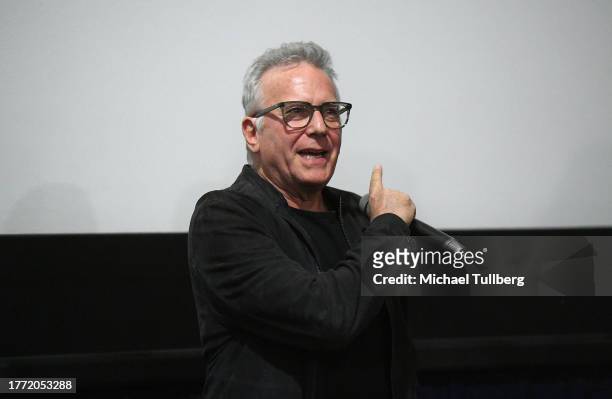 Actor Paul Reiser speaks during a Q&A at the premiere of "The Problem With People" during the 2023 speak duringwntown Los Angeles Film Festival at...