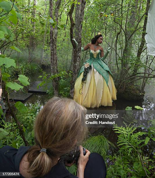 In this handout photo provided by Disney Parks, in this photo taken May 29, 2013 Jennifer Hudson poses for acclaimed photographer Annie Leibovitz as...