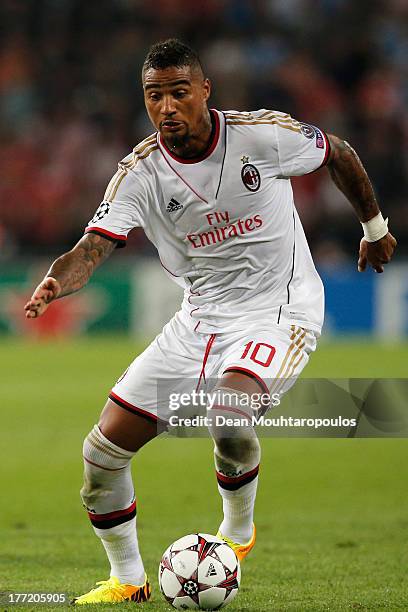 Kevin-Prince Boateng of AC Milan in action during the UEFA Champions League Play-off First Leg match between PSV Eindhoven and AC Milan at PSV...