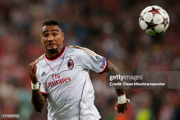 Kevin-Prince Boateng of AC Milan in action during the UEFA Champions League Play-off First Leg match between PSV Eindhoven and AC Milan at PSV...