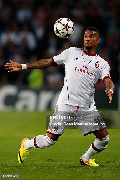 Kevin-Prince Boateng of AC Milan in action during the UEFA Champions League Play-off First Leg match between PSV Eindhoven and AC Milan at PSV...