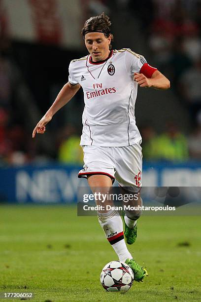 Riccardo Montolivo of AC Milan in action during the UEFA Champions League Play-off First Leg match between PSV Eindhoven and AC Milan at PSV Stadion...