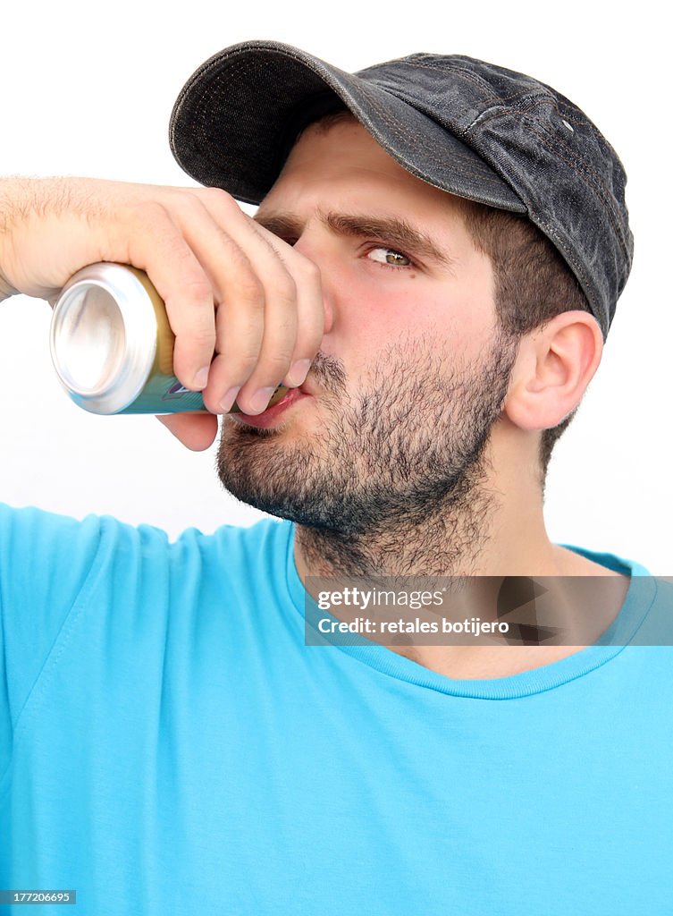 Man drinking beer