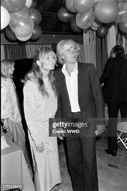 Valerie Perrine and Nels van Patten attend a party in Los Angeles, California, on August 18, 1978.