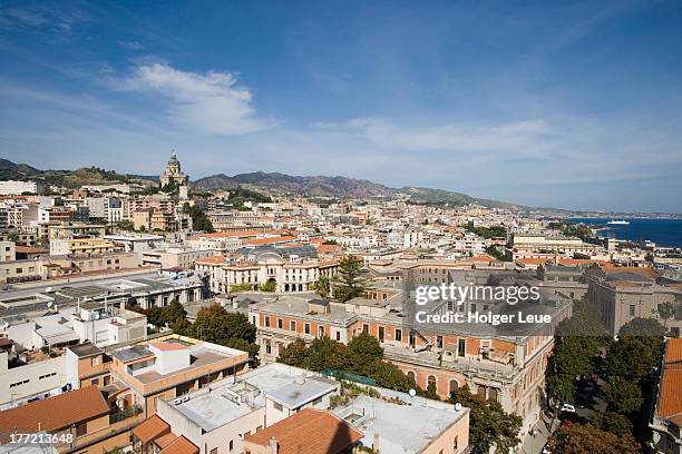 city view from duomo clock tower - messina stockfoto's en -beelden