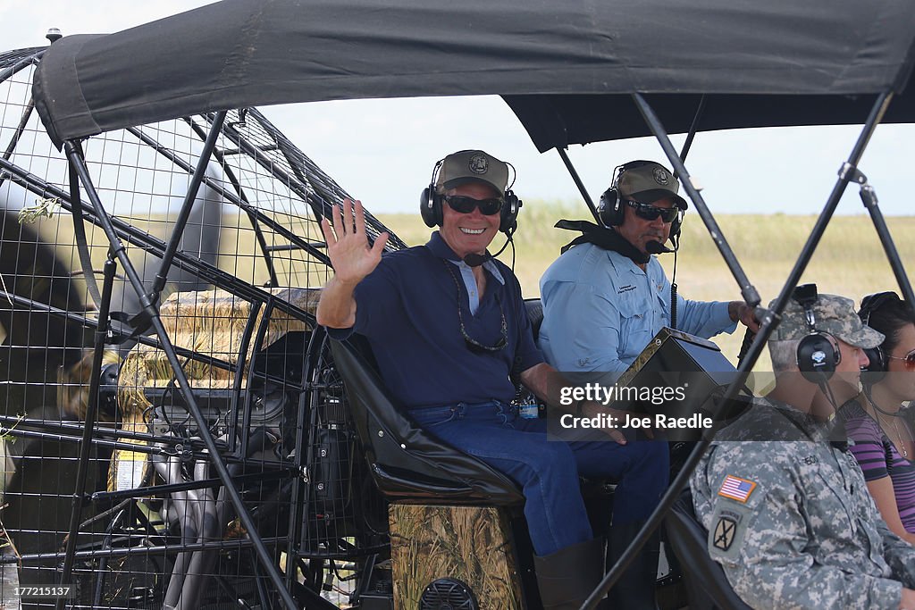 Florida Sen. Bill Nelson Takes Airboat Tour Of Flooded Everglades