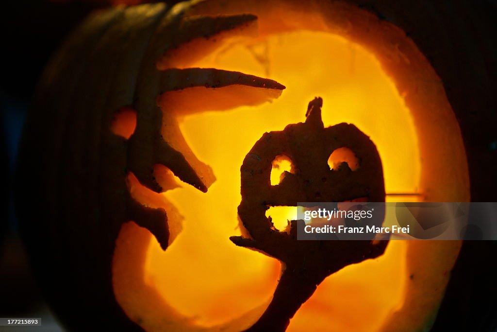 Carved pumpkin at the annual Pumpkin Festival