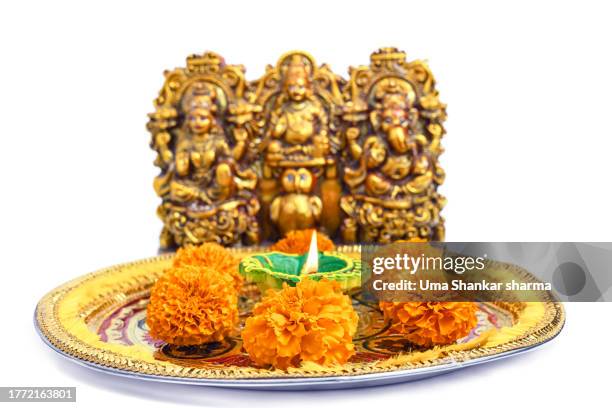 diwali pooja. - laxmi ganesh stock pictures, royalty-free photos & images