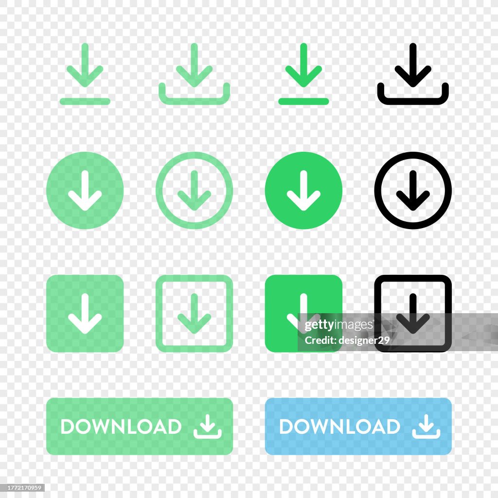 El botón de descarga establece el diseño vectorial sobre fondo transparente.