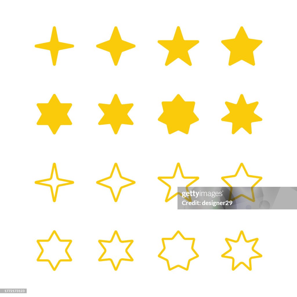Star Shapes Icons Set Vector Design.