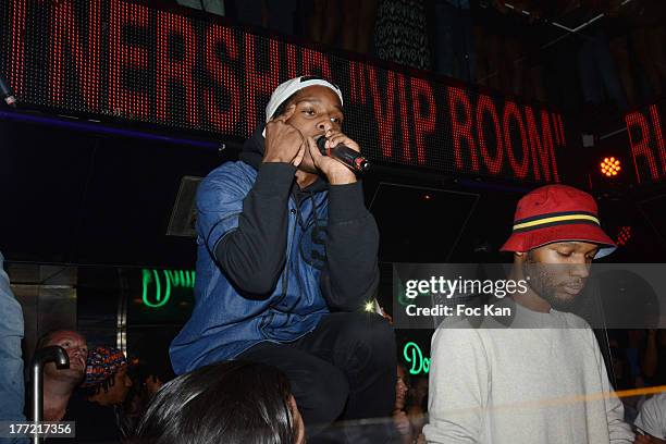 Rocky performs during the ASAP Rocky Party at the VIP Room on August 21, 2013 in Saint Tropez, France.