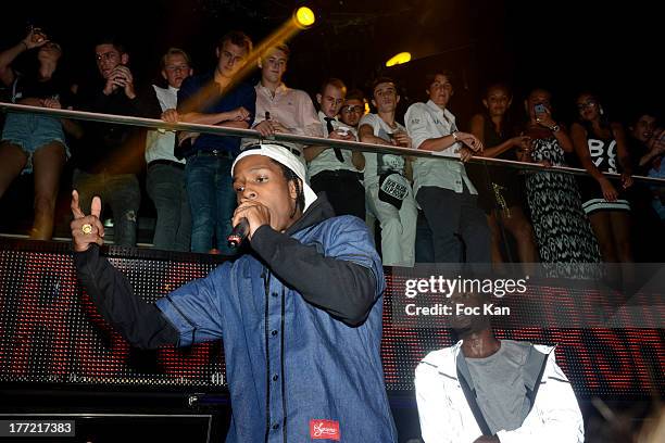 Rocky performs during the ASAP Rocky Party at the VIP Room on August 21, 2013 in Saint Tropez, France.