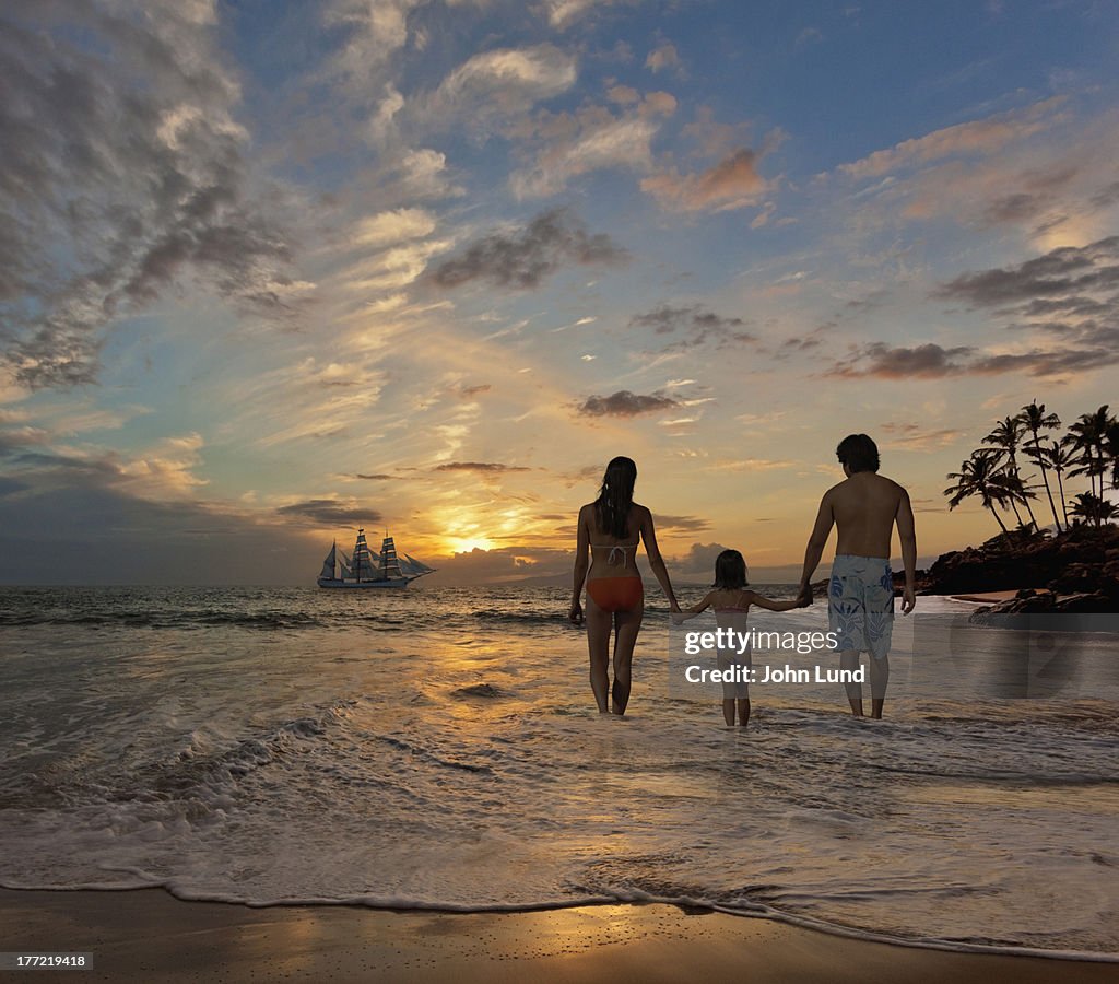 Family Enjoying Tropcial Beach