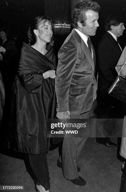 Marcy Lafferty holds hands with William Shatner during an event, featuring a performance of the ballet "Don Quixote," at the Los Angeles Music Center...