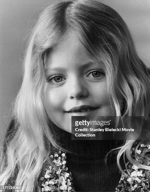 Promotional headshot or actress Patsy Kensit, as she appears in the movie 'The Blue Bird', 1976.