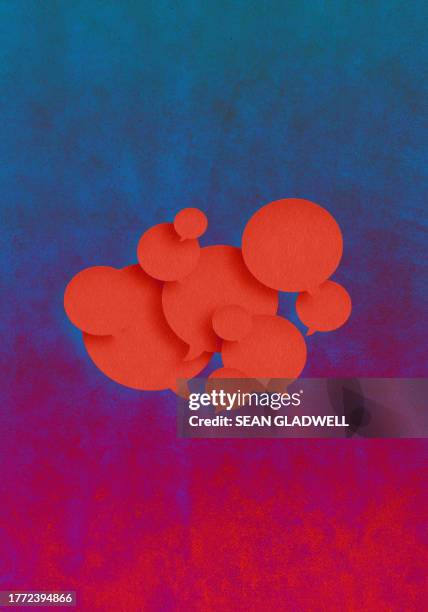 orange speech bubbles - online chat bubble stock pictures, royalty-free photos & images