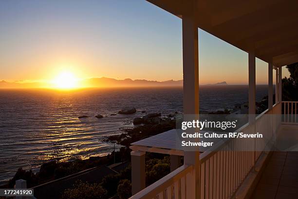 sunset over sea, simonstown, western cape, south africa - travel african sunset rf photos only stock pictures, royalty-free photos & images
