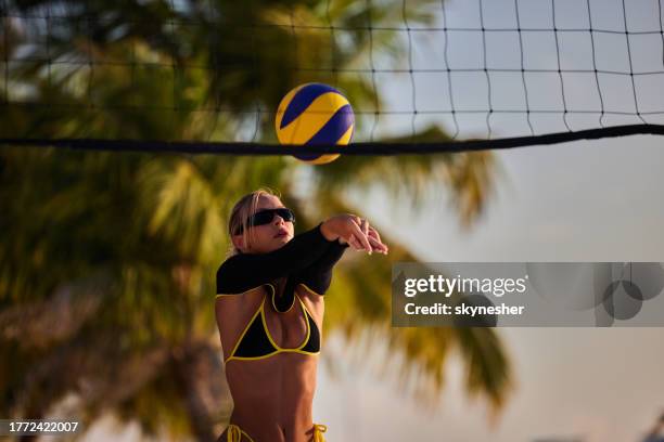 playing beach volleyball! - maldives sport stock pictures, royalty-free photos & images