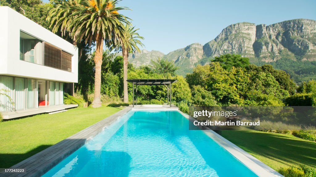 Modern house and swimming pool