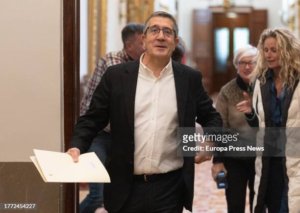 The PSOE spokesman in Congress, Patxi Lopez, on his arrival at a meeting of Spokesmen, at the Congress of Deputies, on November 3 in Madrid, Spain....