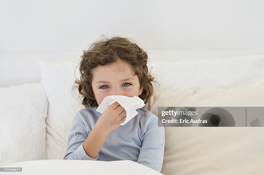 Boy suffering from cold