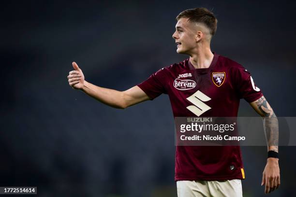 Ivan Ilic of Torino FC gestures during the Serie A football match between Torino FC and US Sassuolo. Torino FC won 2-1 over US Sassuolo.