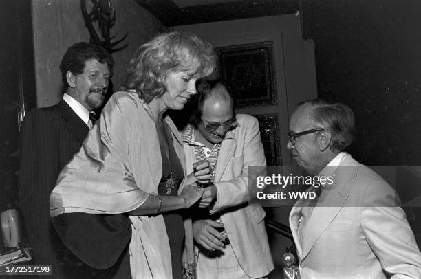 Alexandra Schlesinger and Arthur M. Schlesinger Jr. Attend a party, celebrating the opening of "The Madwoman of Central Park West," at Maxwell's Plum...