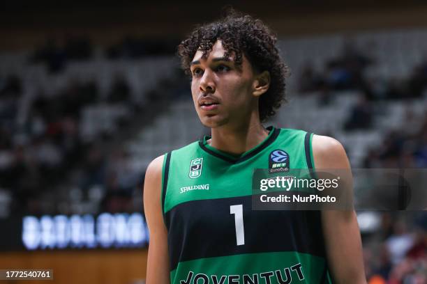 Yannick Kraag of Joventut Badalona during the Eurocup match between Joventut Badalona and London Lions at Pabellon Olimpico de Badalona on November...