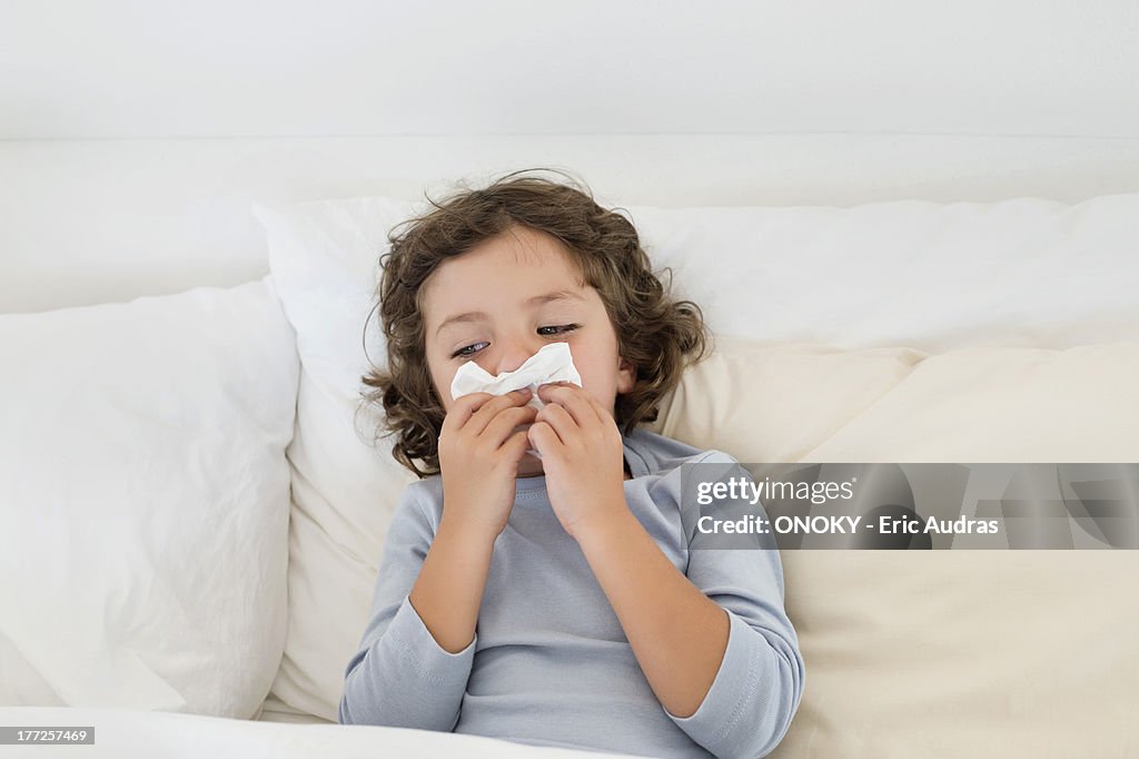 Boy suffering from cold