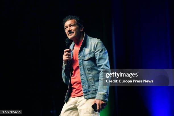 Antonio Banderas and Alessandra Garcia hold a meeting with young people at the Teatro del Soho Caixabank, on November 3 in Malaga . The actor from...