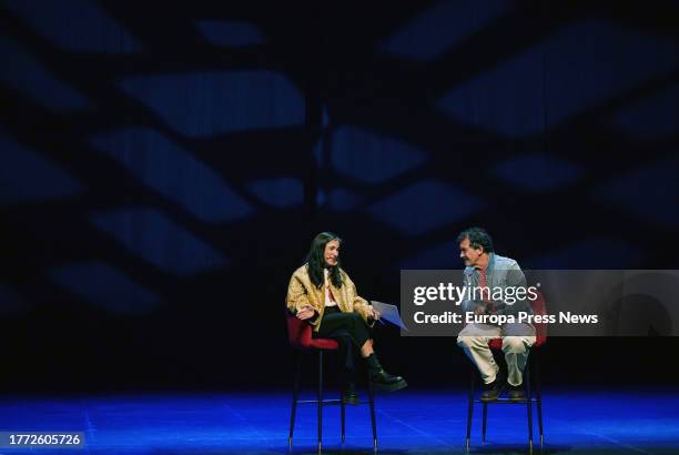 Antonio Banderas and Alessandra Garcia hold a meeting with young people at the Teatro del Soho Caixabank, on November 3 in Malaga . The actor from...