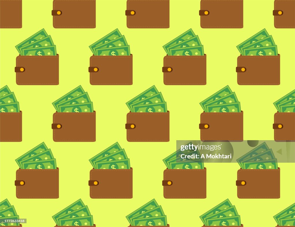 Bank Note Wallet Pattern Repetitive Texture Of Banknote And Wallet High-Res Vector Graphic ...