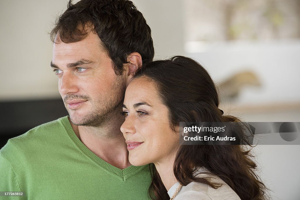 Close-up of a couple smiling