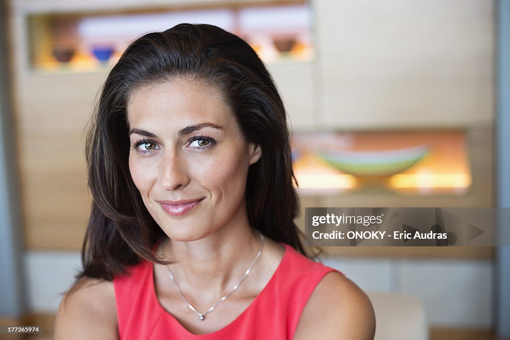 Portrait of a beautiful woman smiling