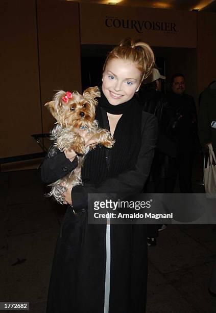 Isabella Miko attends the Luca Luca fall fashion show February 9, 2003 during Mercedes-Benz Fashion Week in New York City .