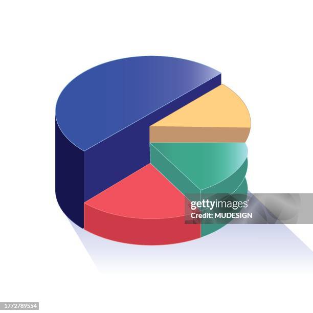 four section 3d infographic pie chart - three levels stock illustrations