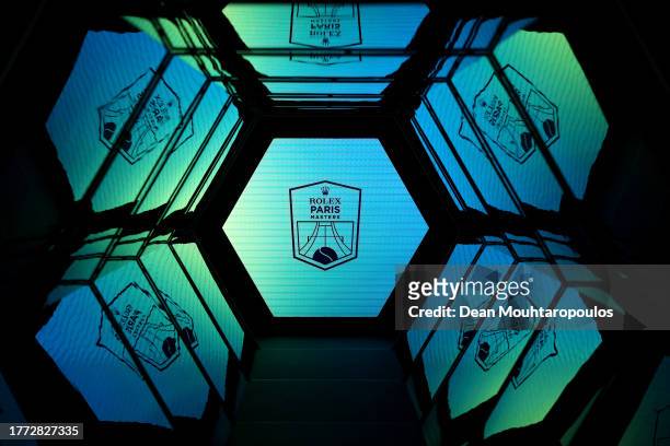 Detailed view of the players tunnel and official logo during Day Five of the Rolex Paris Masters ATP Masters 1000 at Palais Omnisports de Bercy on...