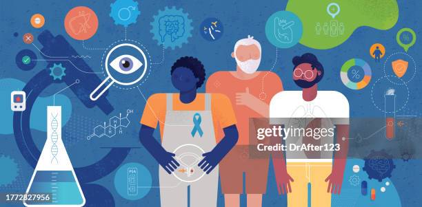 men's health medical research - diabetes and heart disease stock illustrations