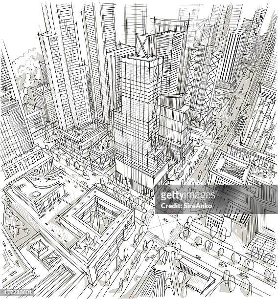 architecture - courtyard stock illustrations