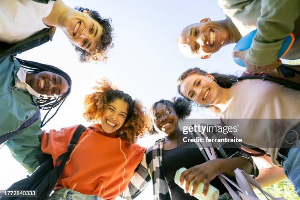 university students group photo - directly below stock pictures, royalty-free photos & images