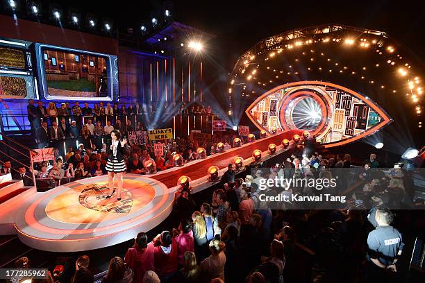 Emma Willis hosts the Celebrity Big Brother House at Elstree Studios on August 22, 2013 in Borehamwood, England.