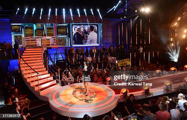 Emma Willis hosts the Celebrity Big Brother House at Elstree Studios on August 22, 2013 in Borehamwood, England.