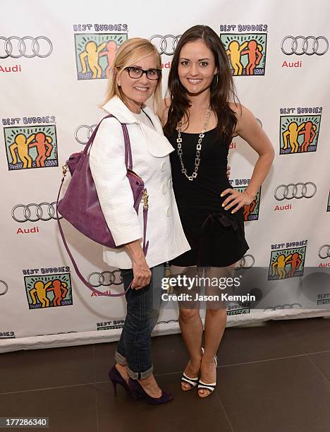 Maureen McCormick and Danica McKellar attend the Best Buddies Poker Event at Audi Beverly Hills on August 22, 2013 in Beverly Hills, California.