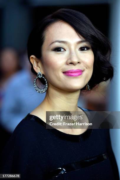 Actress Ziyi Zhang arrives at the Screening Of The Weinstein Company And Annapurna Pictures' "The Grandmaster" at ArcLight Cinemas on August 22, 2013...