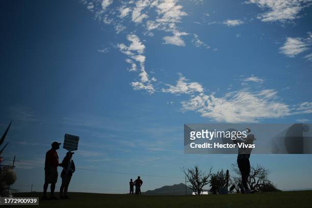 David Lingmerth of Sweden hits a tee shot on the 18th hole during the second round of the World Wide Technology Championship at El Cardonal at...
