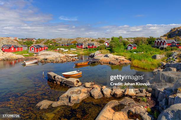 fishing cove in gothenburg archipelago - gothenburg stock-fotos und bilder